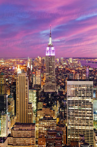 USA, New York City, Manhattan, View towards Powerlinx's office at the Empire State building